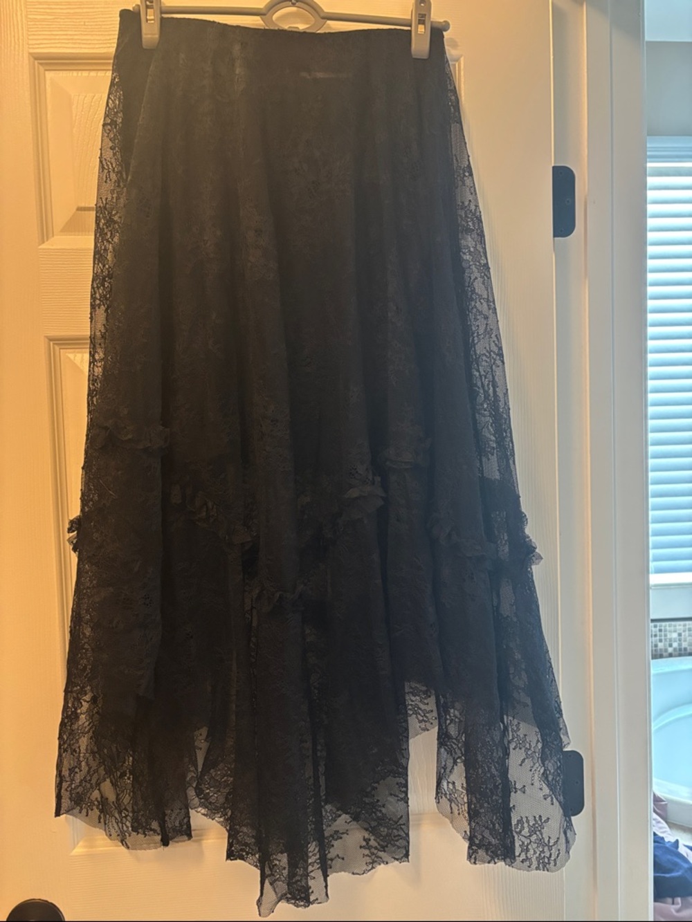 ALLSAINTS Black Lace Tiered Maxi Skirt - Women's
